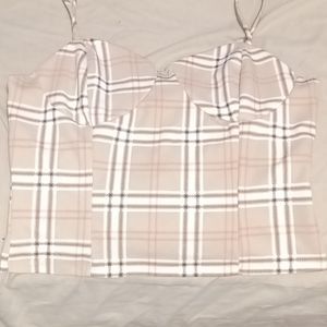 Timing XL Tan Plaid Tank Top
